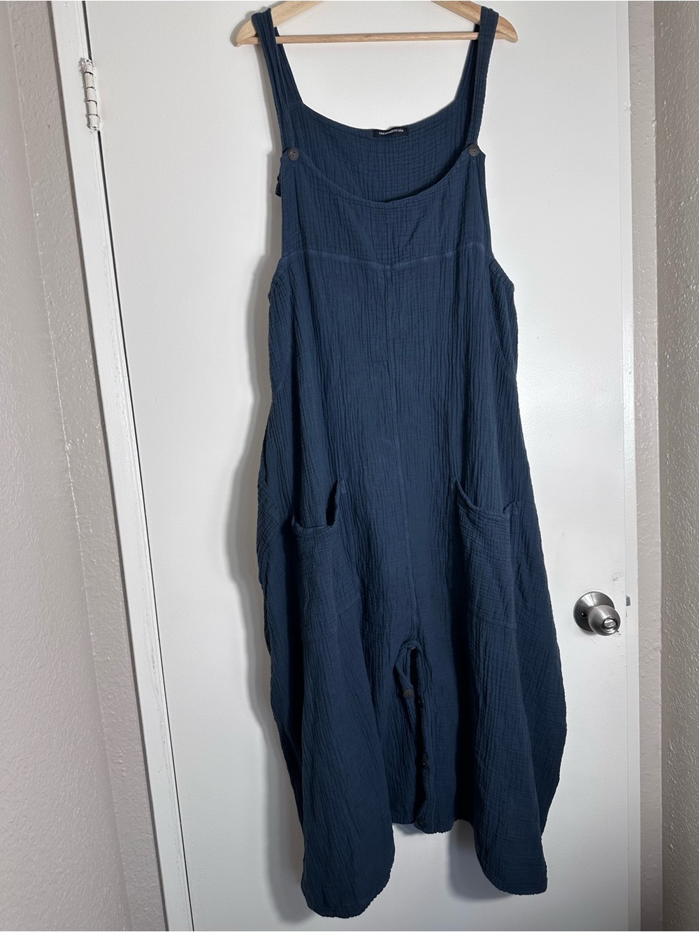 Baggy Cotton Gauze Wide-Leg Jumpsuit